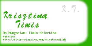 krisztina timis business card